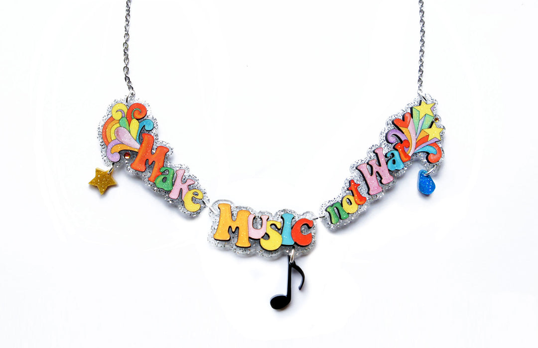 Make Tea Not War Necklace