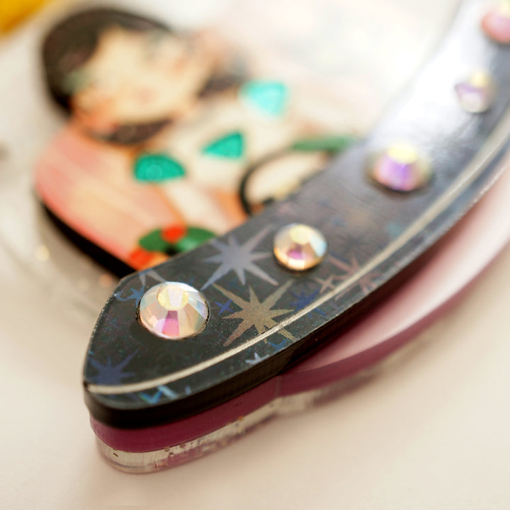 UFO Girl and Space Cat Necklace by Laliblue | Space Adventures Collection