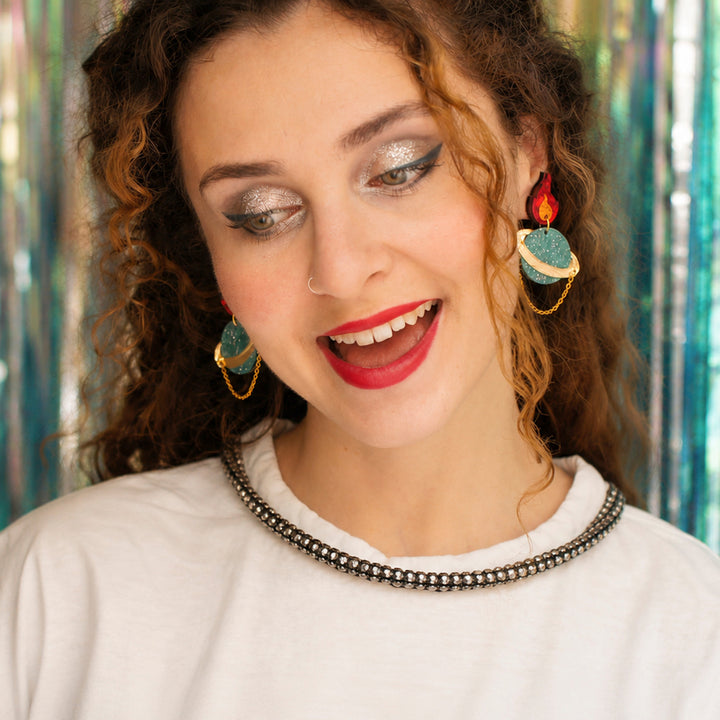Stellar Fire Earrings by Laliblue | Space Adventures Collection