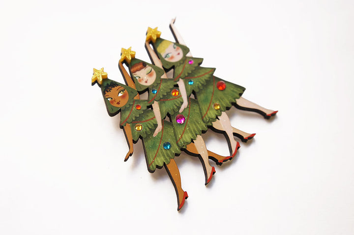 Christmas Dance Brooch by Laliblue