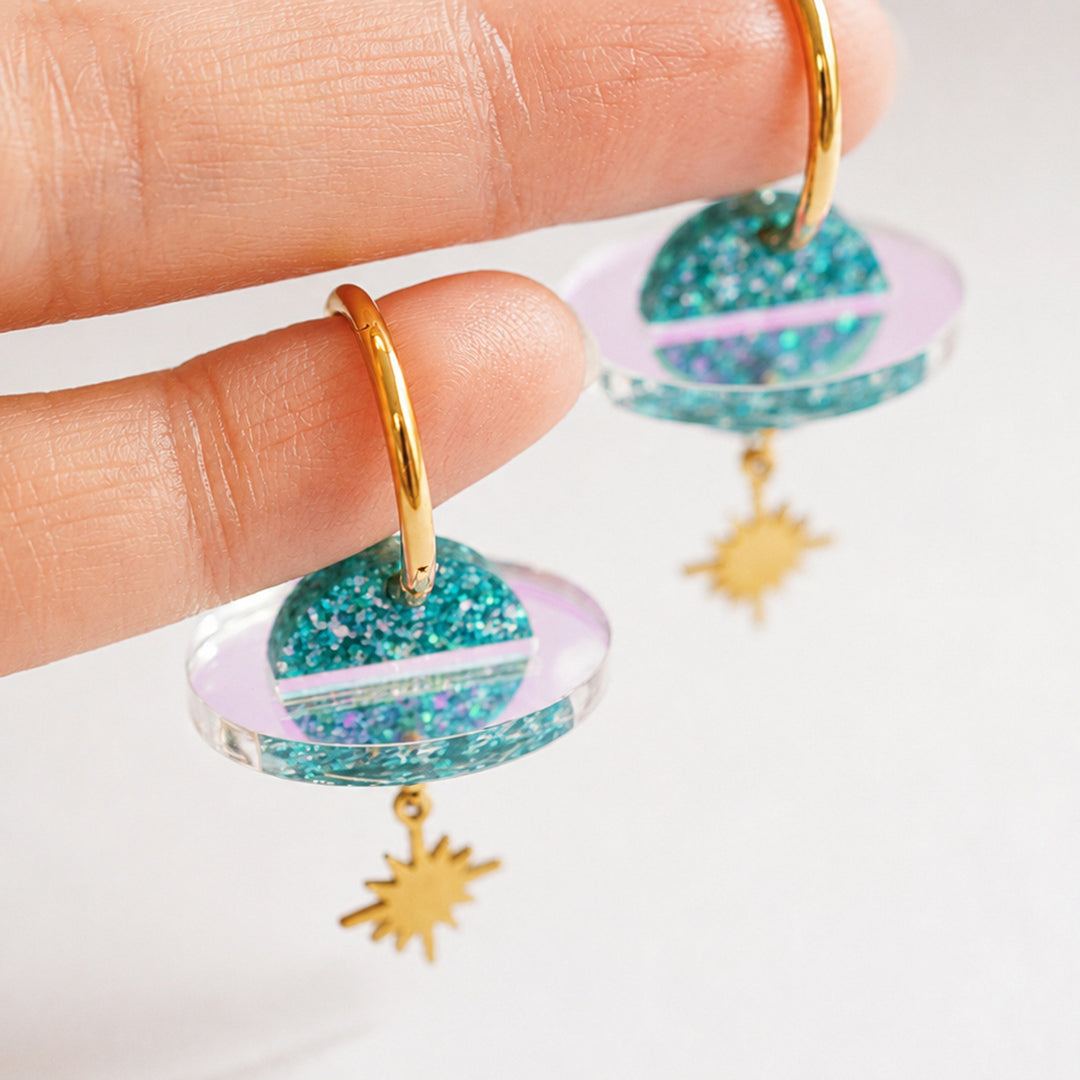 Rocket and Planet Earrings by Laliblue | Space Adventures Collection