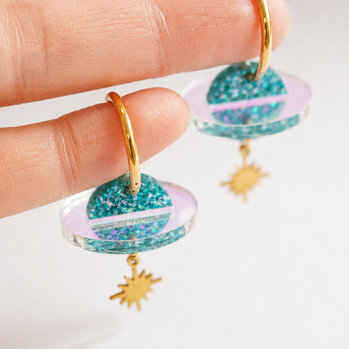 Rocket and Planet Earrings by Laliblue | Space Adventures Collection