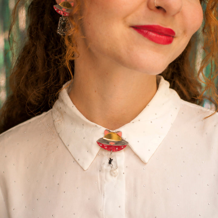 Cat UFO Button Cover by Laliblue | Space Adventures Collection