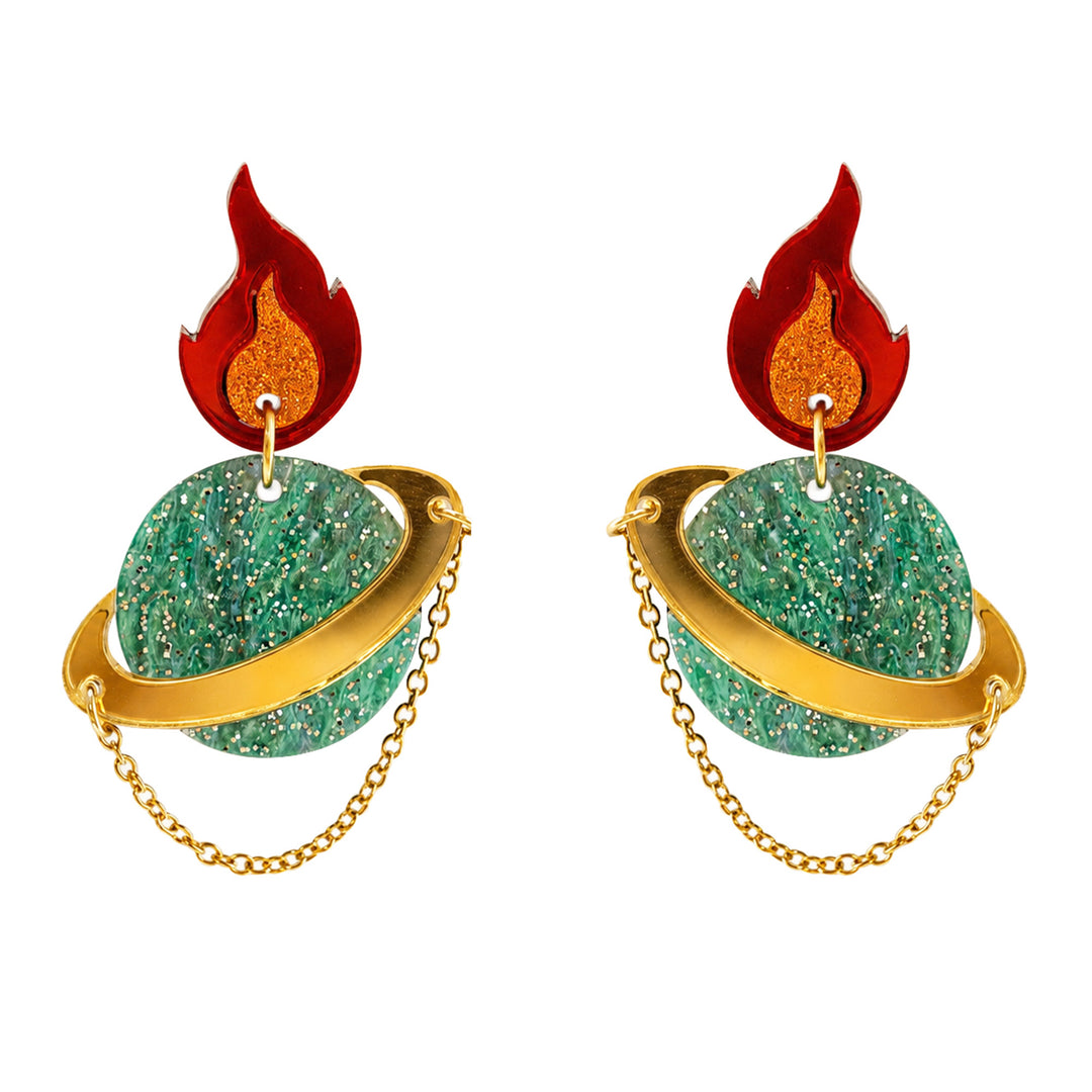 Stellar Fire Earrings by Laliblue | Space Adventures Collection