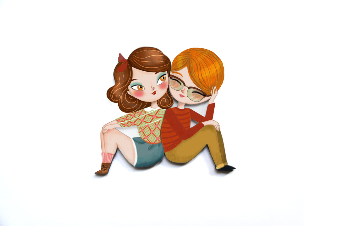 Puzzle with redhead girl brooch by Laliblue