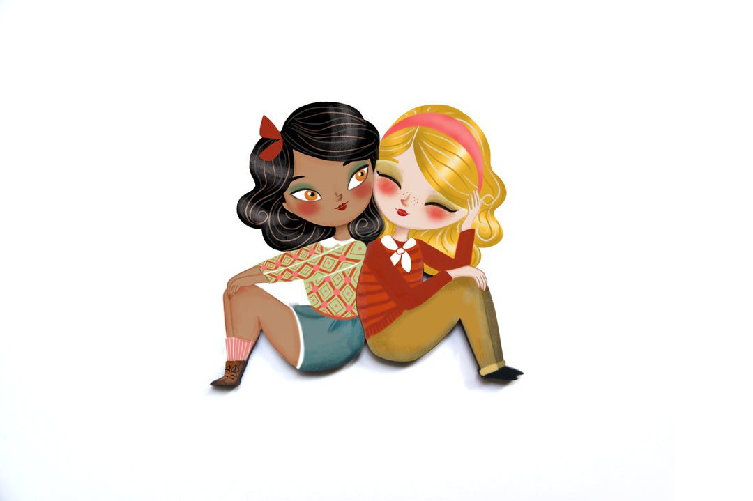 Puzzle with girl of African descent brooch by Laliblue