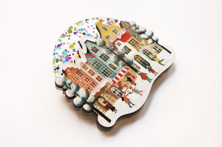 Snowy City Brooch by Laliblue