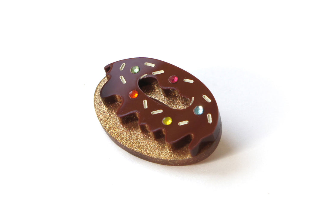 Chocolate Donut Brooch by Laliblue