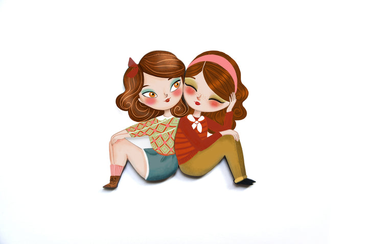 Puzzle with redhead girl brooch by Laliblue