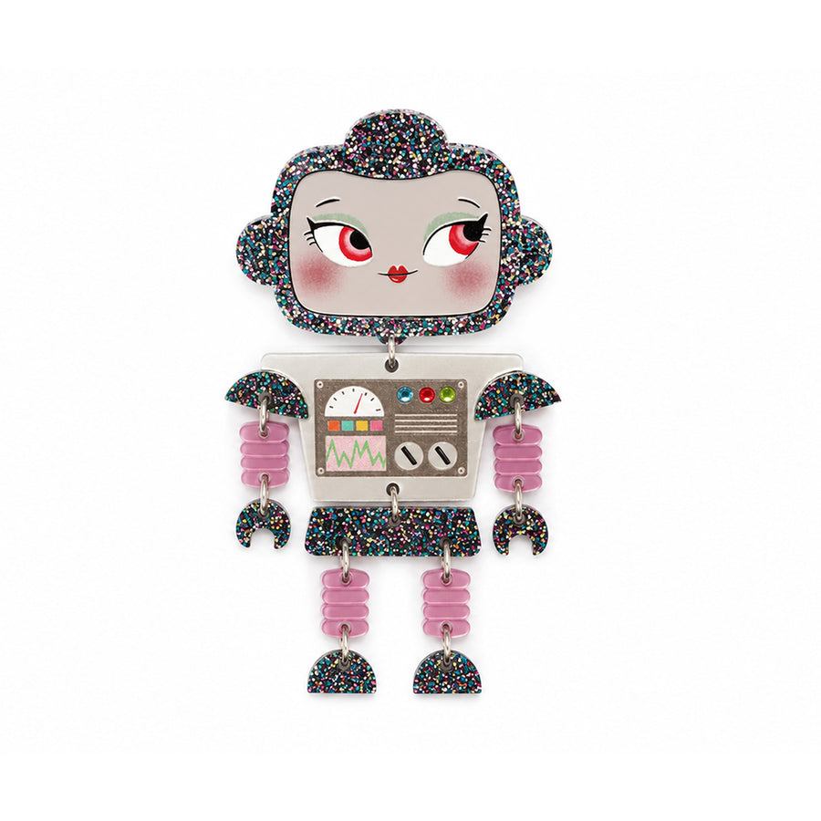 Retro Robot Girl Brooch by Laliblue | Space Adventures Collection