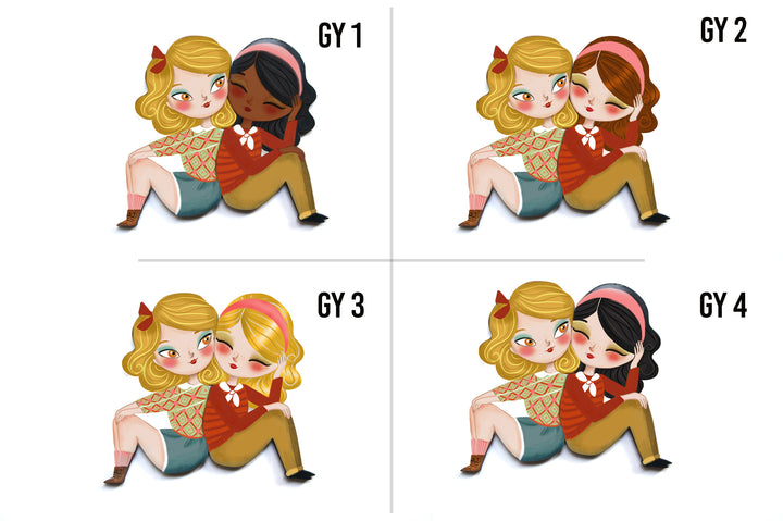 Puzzle with blonde girl brooch by Laliblue