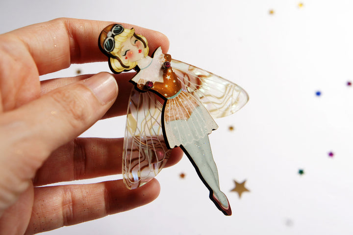 Butterfly Woman Halloween Brooch