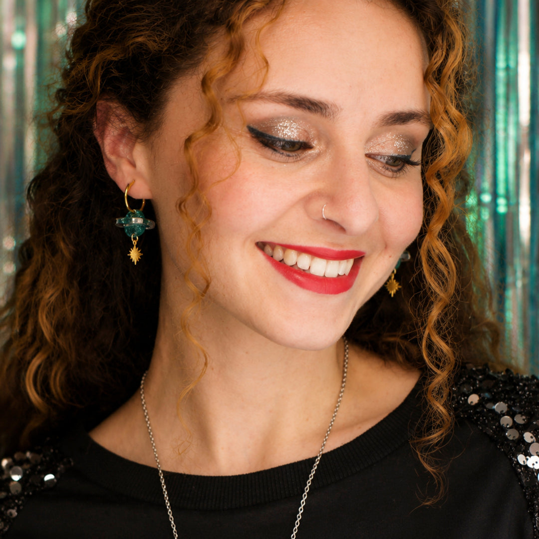 Rocket and Planet Earrings by Laliblue | Space Adventures Collection