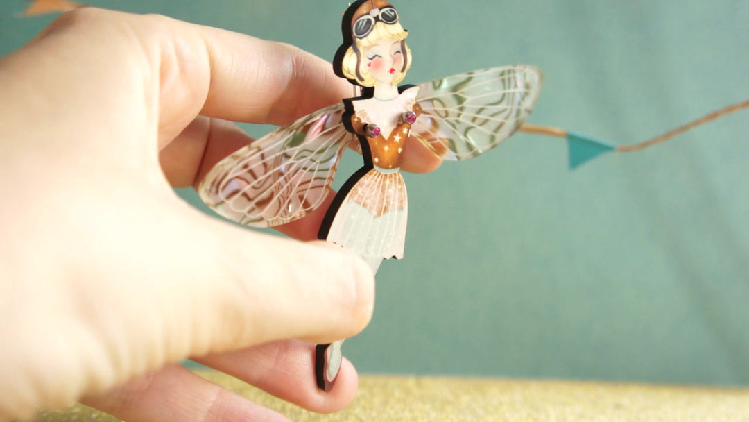 Butterfly Woman Halloween Brooch