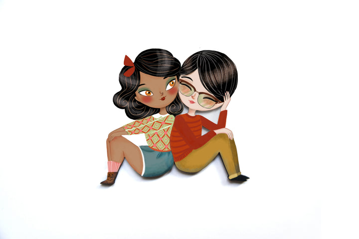 Puzzle with girl of African descent brooch by Laliblue