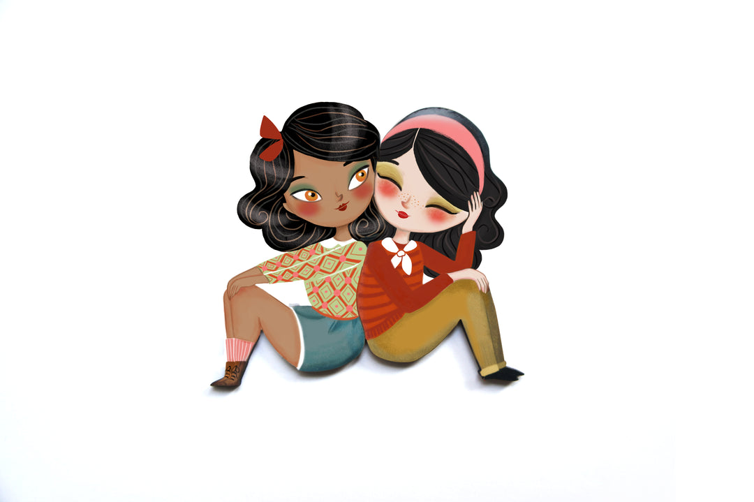 Puzzle with girl of African descent brooch by Laliblue