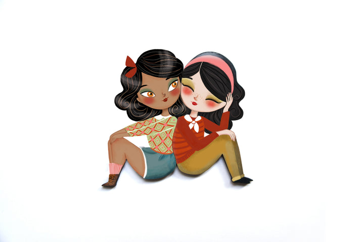 Puzzle with girl of African descent brooch by Laliblue