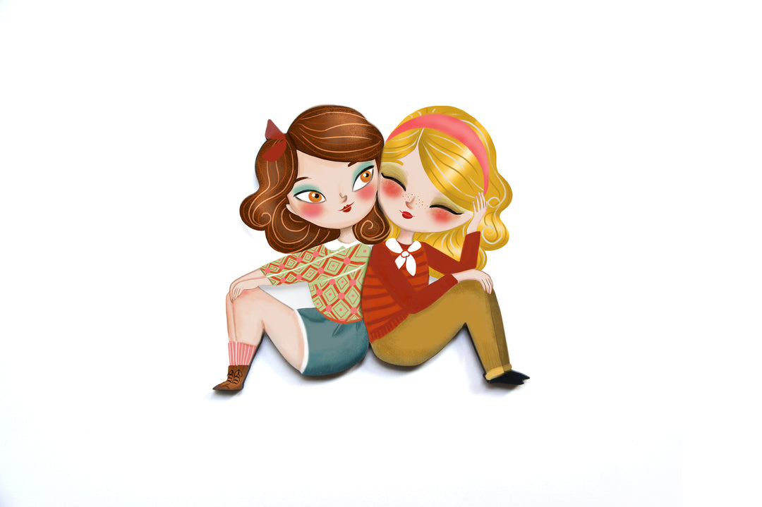 Puzzle with redhead girl brooch by Laliblue