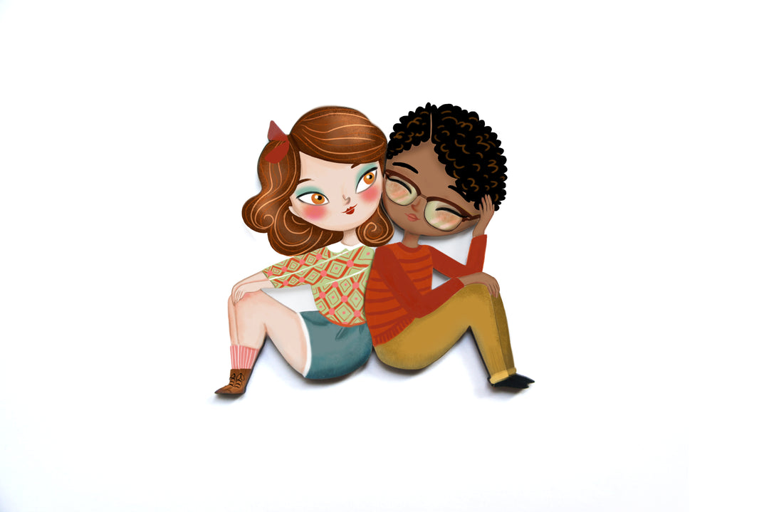 Puzzle with redhead girl brooch by Laliblue