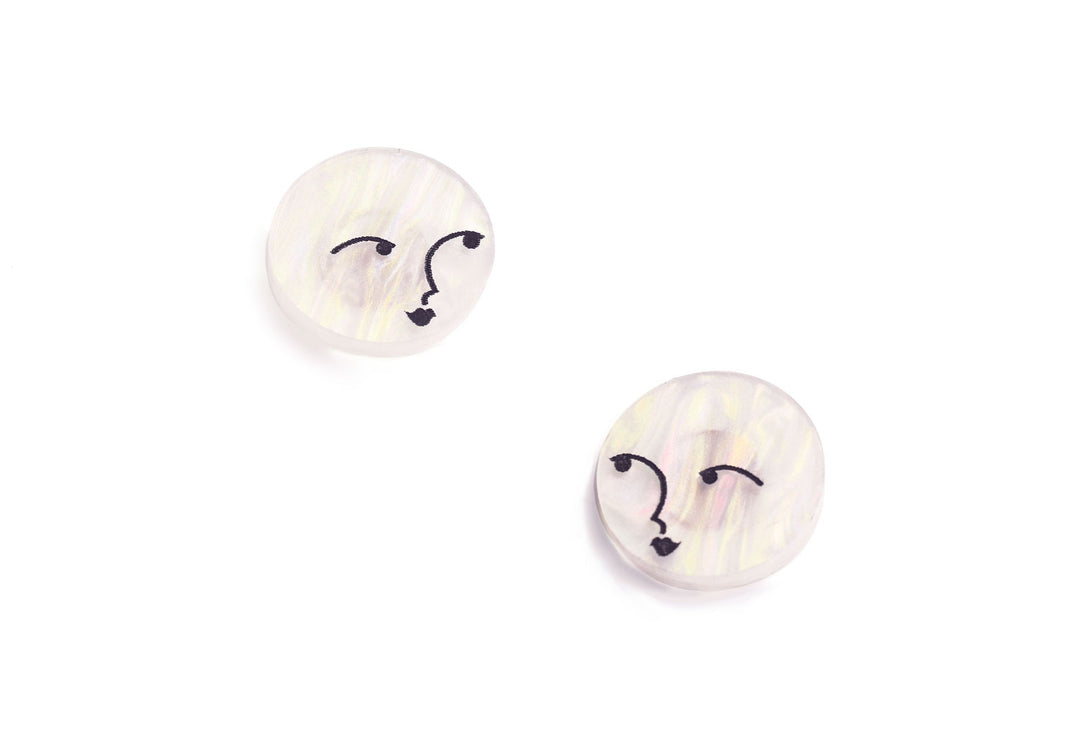 Hand and Moon Earrings by Laliblue