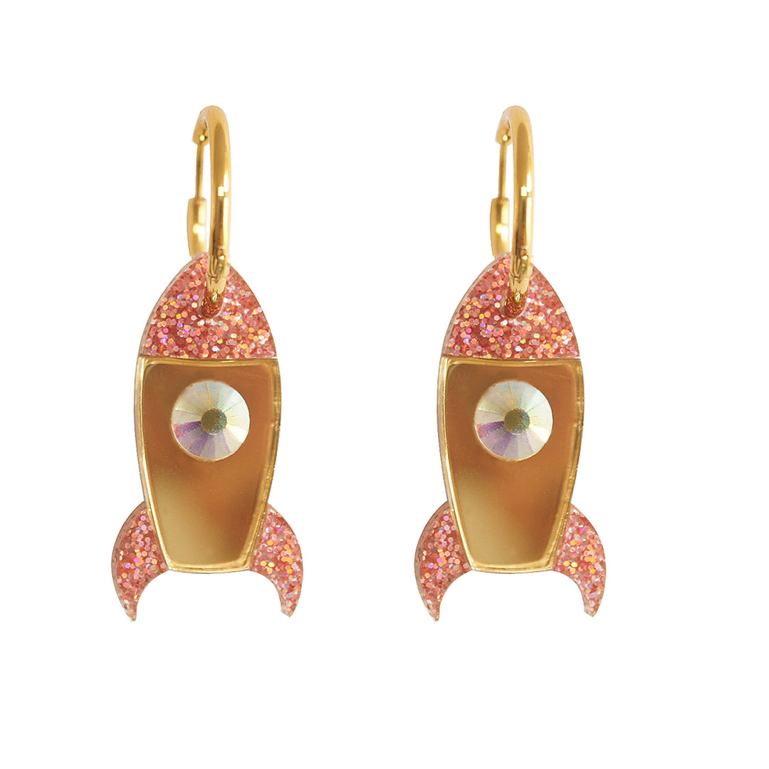Rocket and Planet Earrings by Laliblue | Space Adventures Collection
