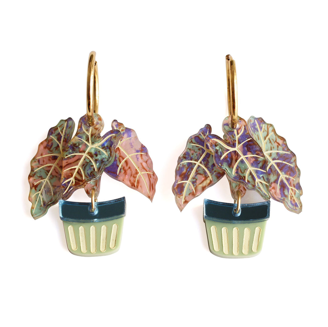 Alocasia Hoop Earrings by Laliblue