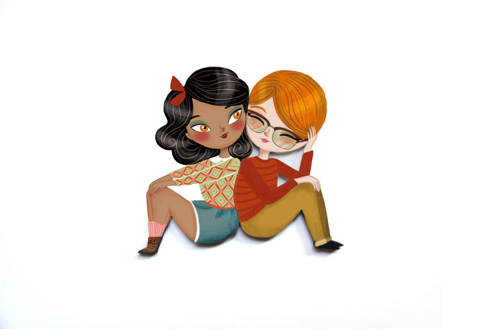 Puzzle with girl of African descent brooch by Laliblue