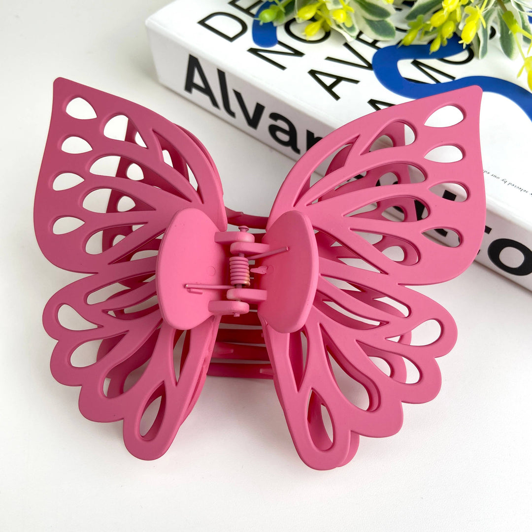 Double Layer Frosted Butterfly Hair Claw Clip