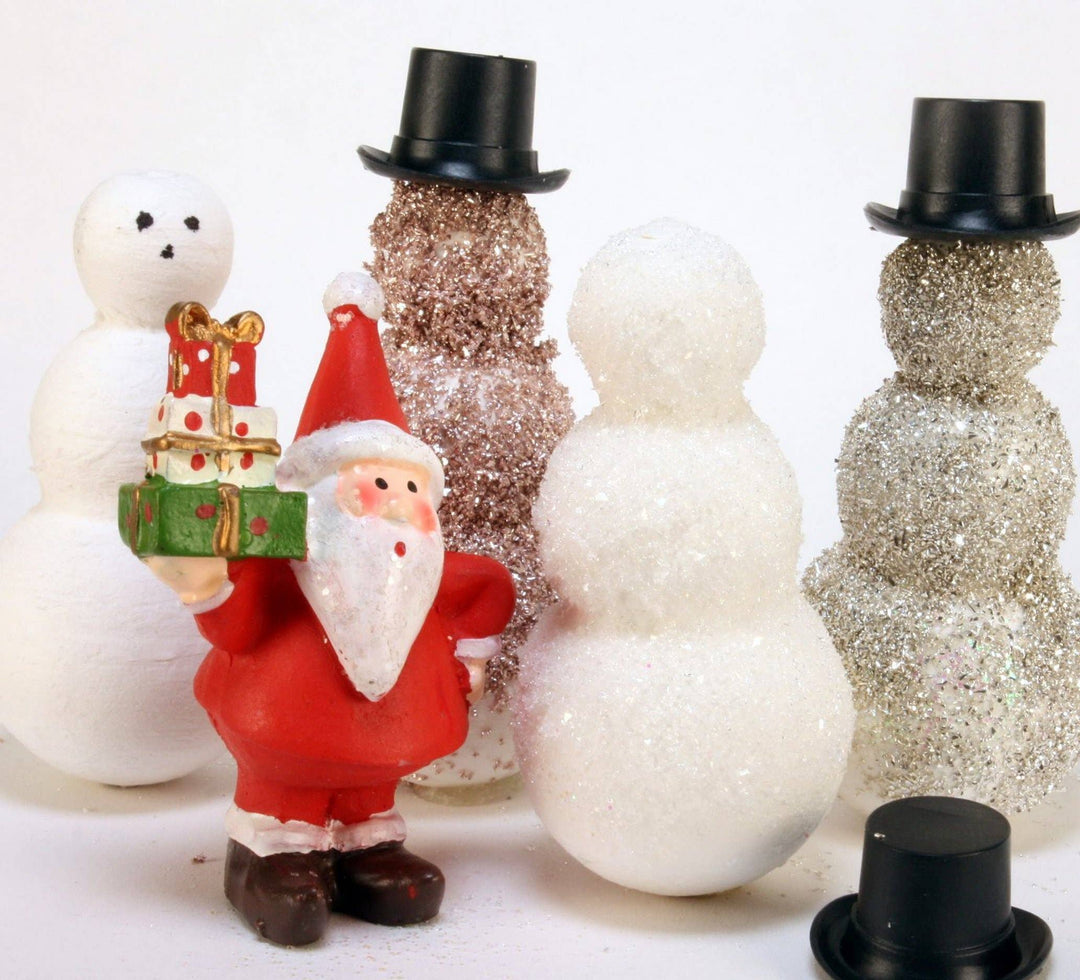 Christmas Snowman - 2.25" Tall Spun Cotton - Set of 6