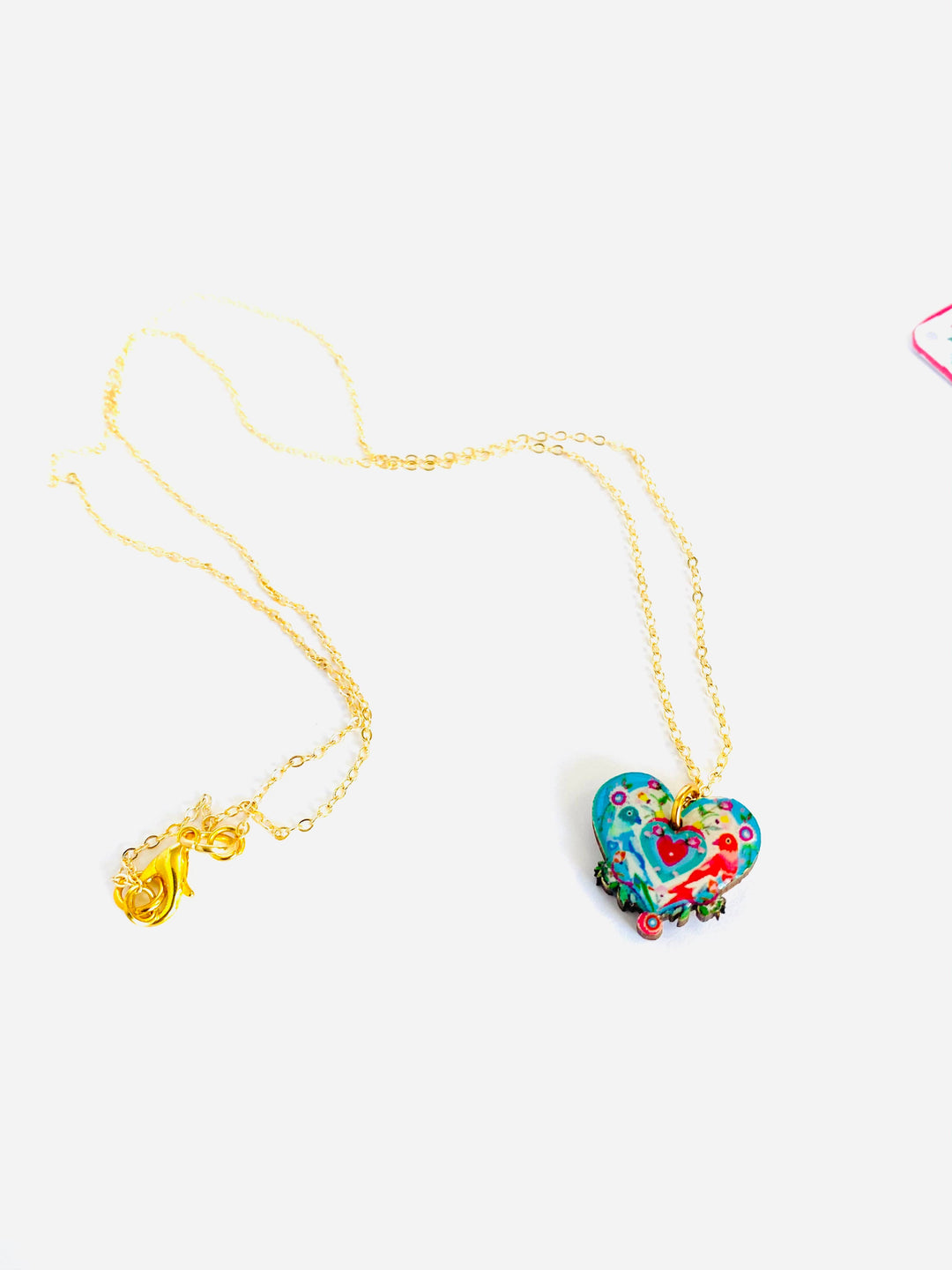 Lovebird Necklace on Gold Chain by Rosie Rose Parker