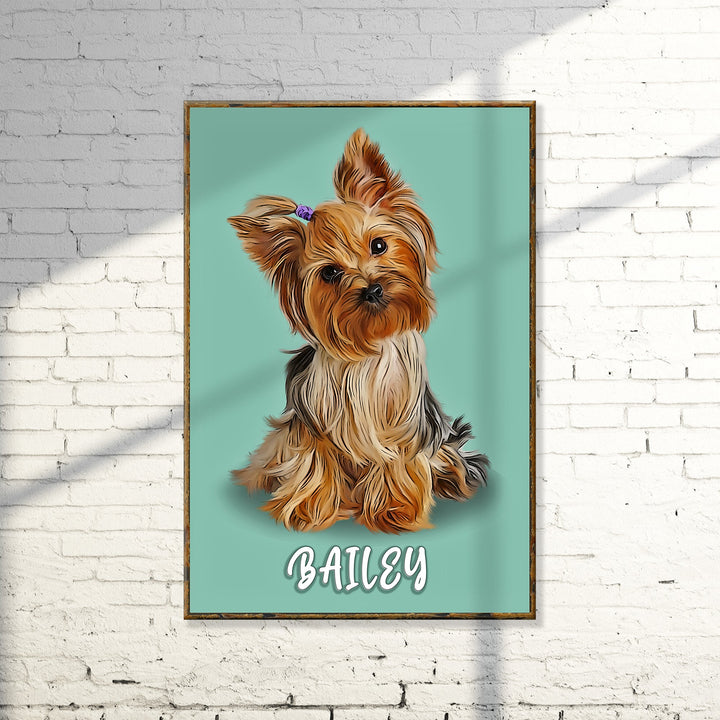 Pet Pastel Portrait- Yorkshire Terrier Sign