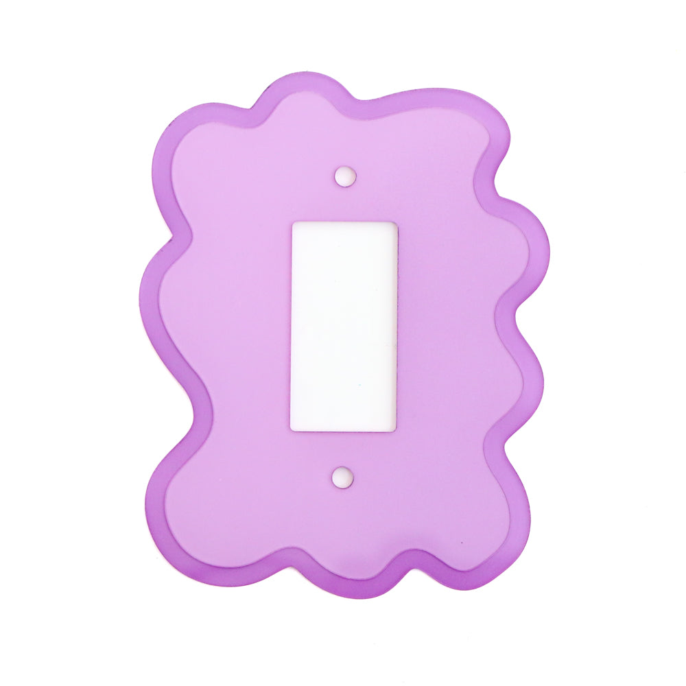 Lavender squiggle light switch cover
