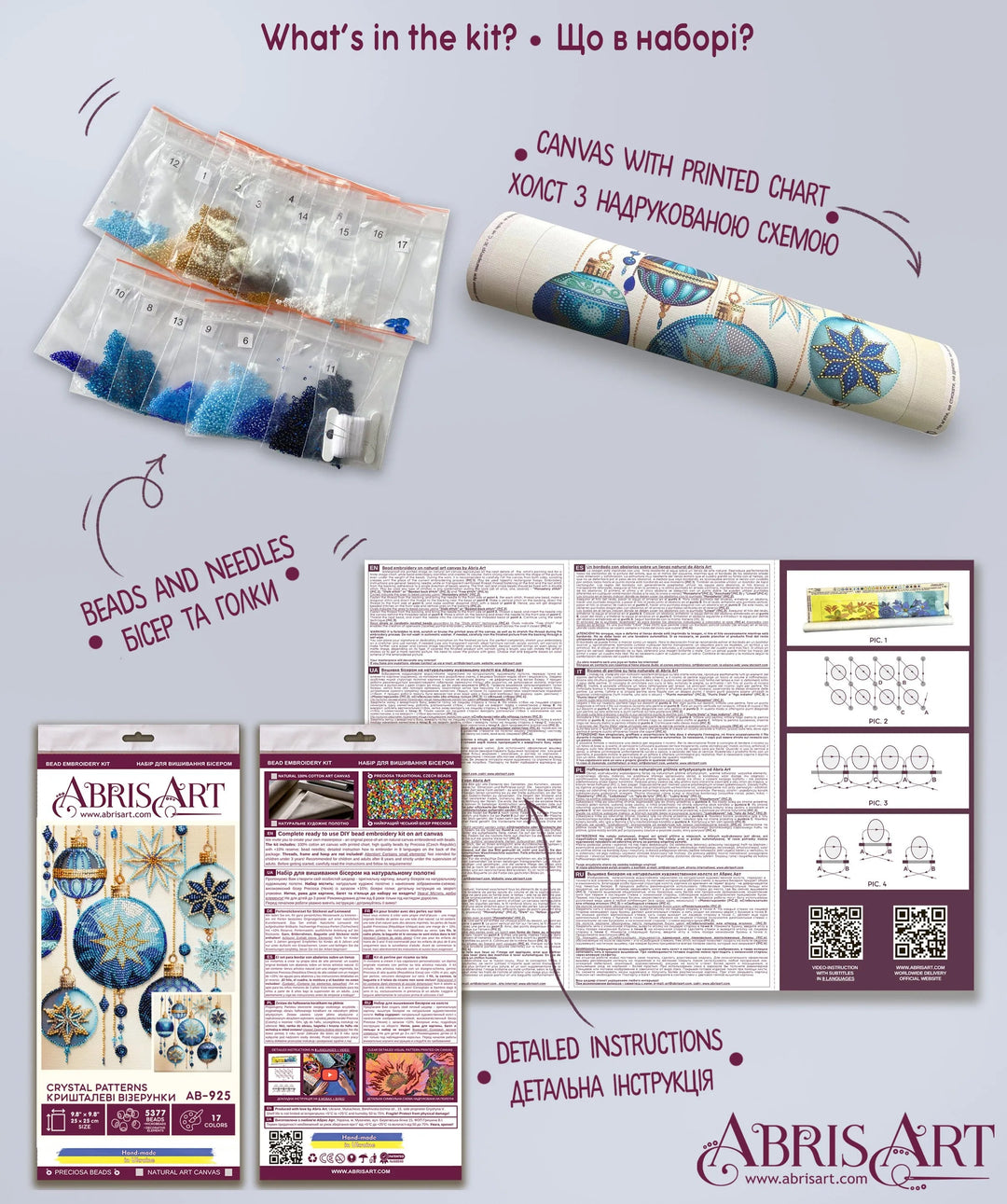 Bead Embroidery Kit - Crystal patterns AB-925