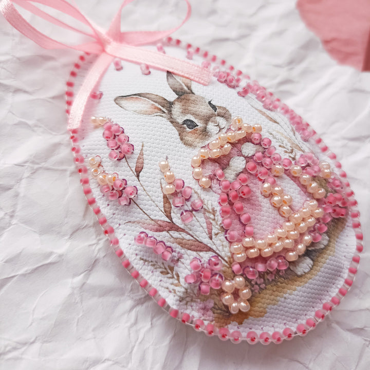 Easter Bunny Bead Embroidery Decoration Kit by Abris Art ABT-060