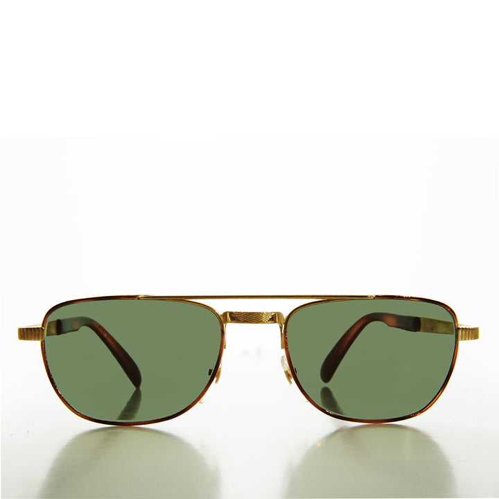 Gold Vintage Aviator with Glass Lens  - Adolfi