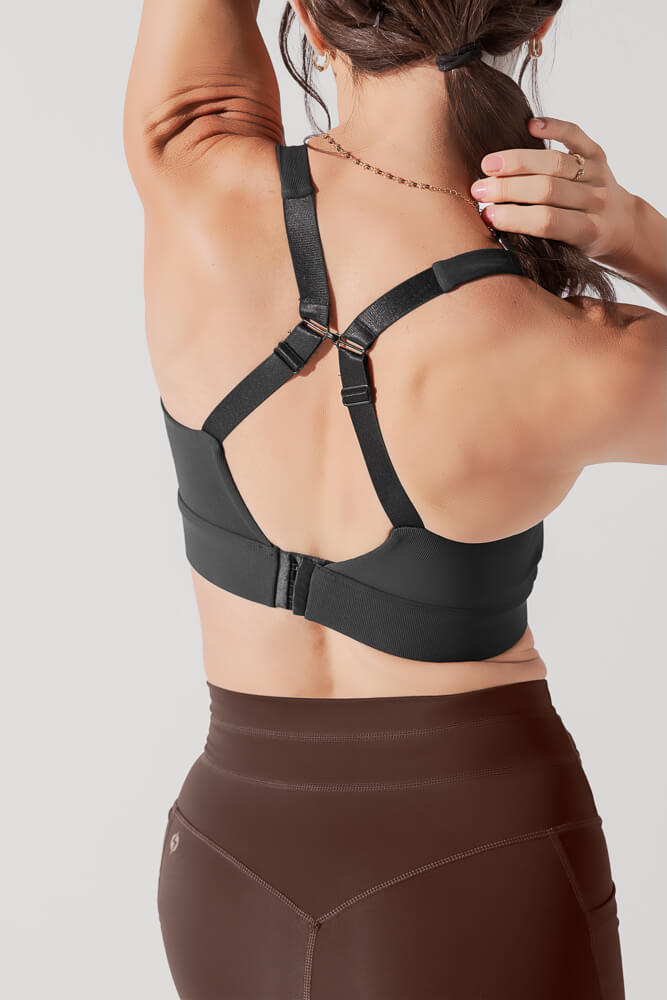 Adventure Scoop Bra (Ribbed) - Charcoal