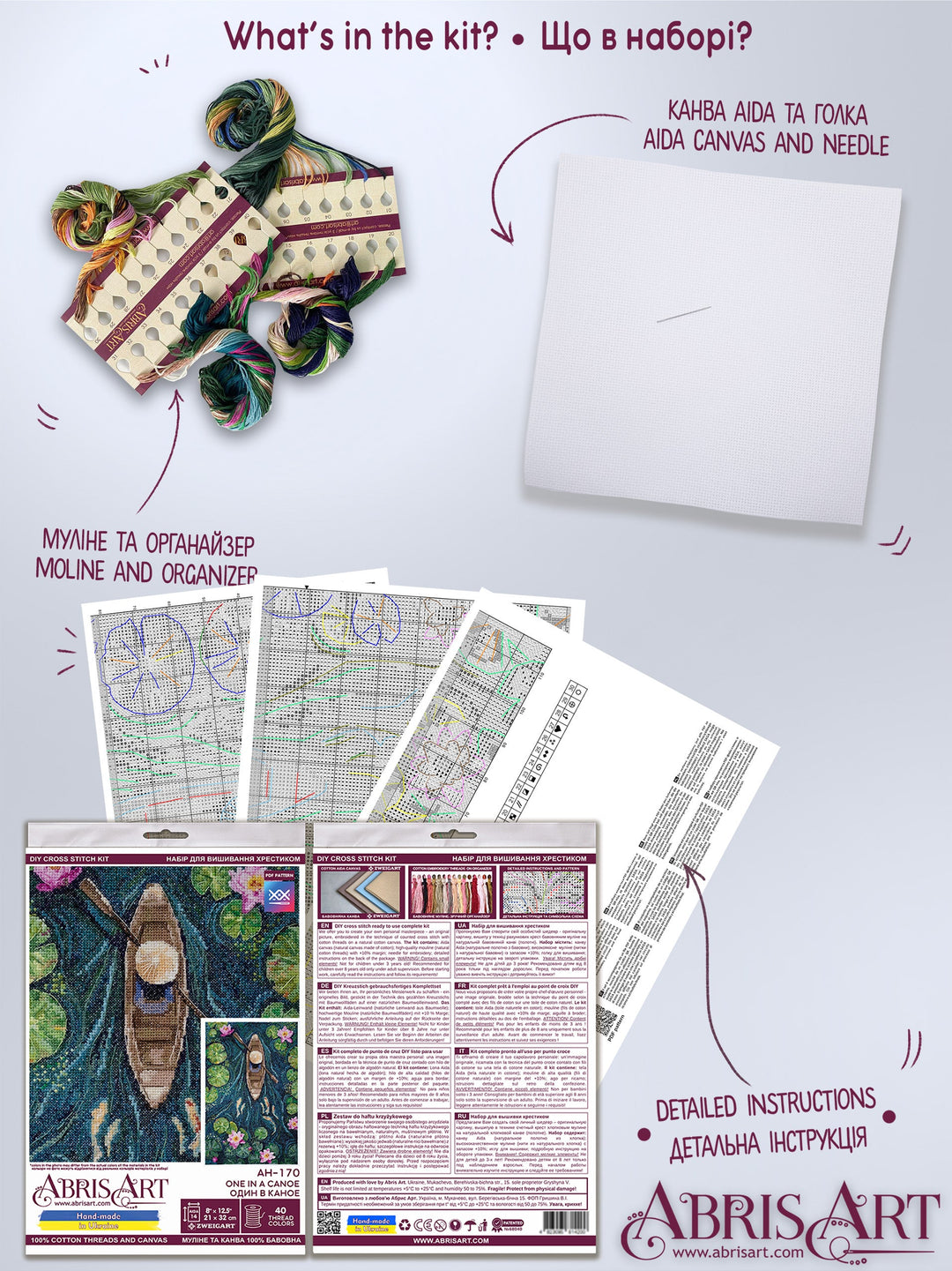 Cross-stitch kit - One in a canoe AH-170