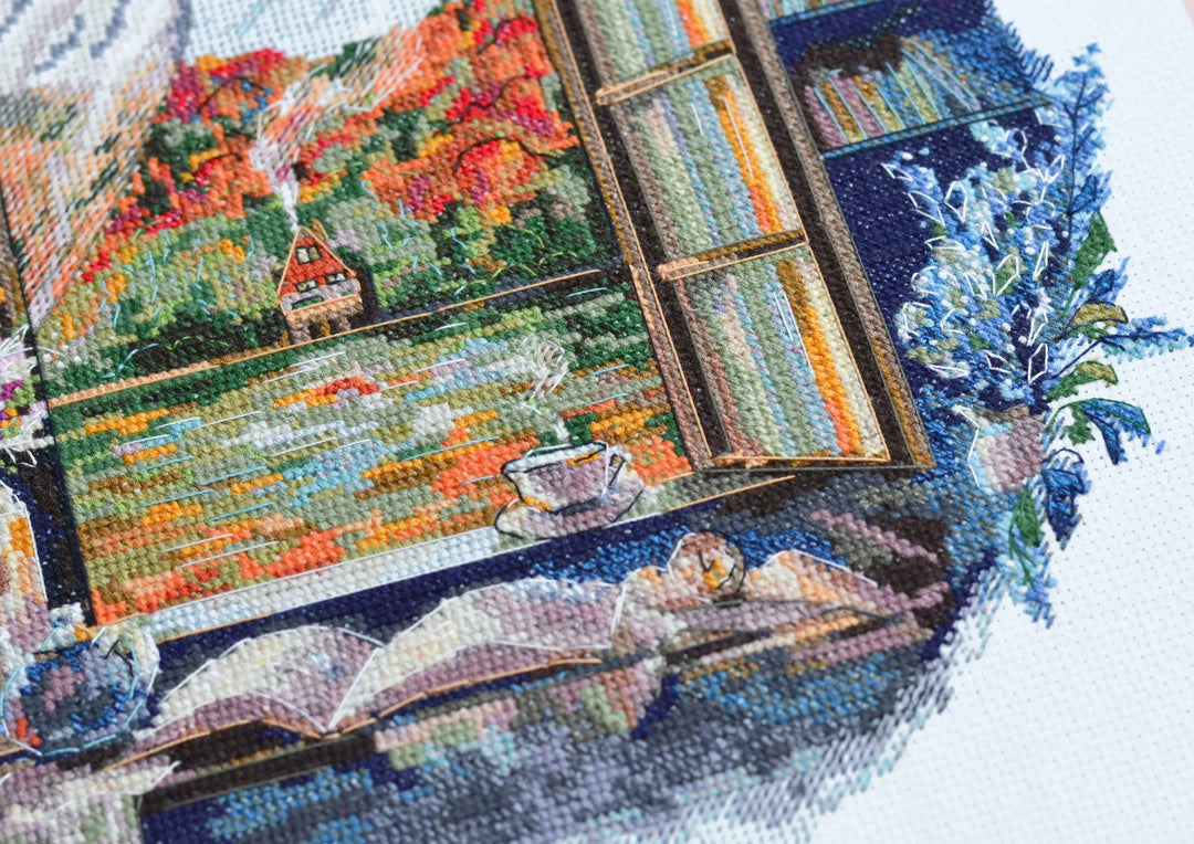 Cross-stitch kit - Tea party by the window AH-199