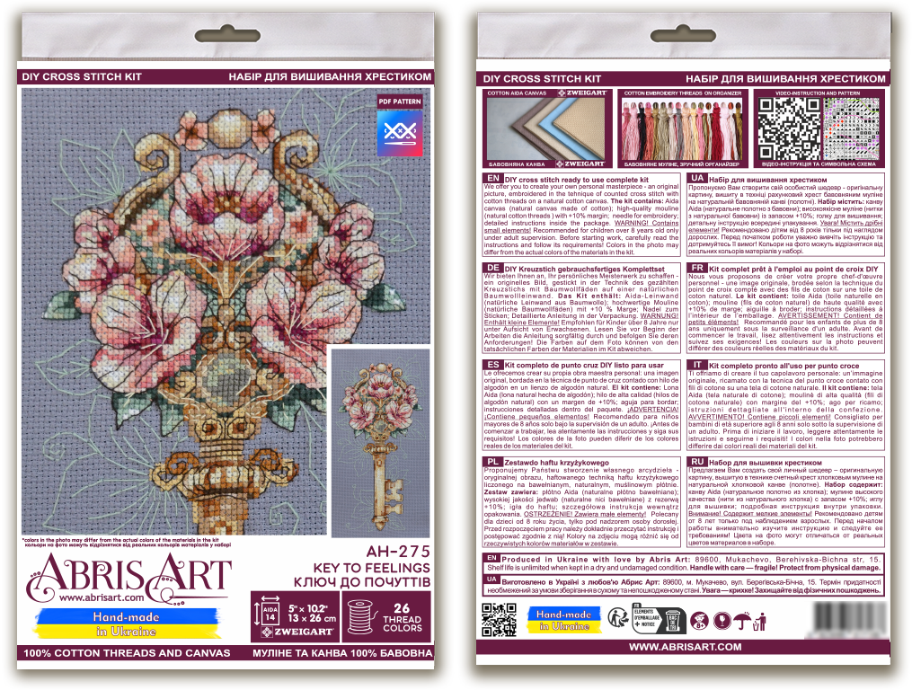 Cross-stitch kit - Key to Feelings AH-275