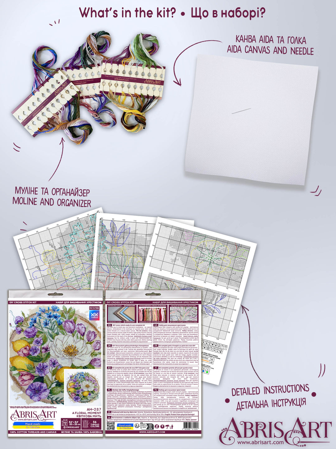 Cross-stitch kit - A floral moment AH-287
