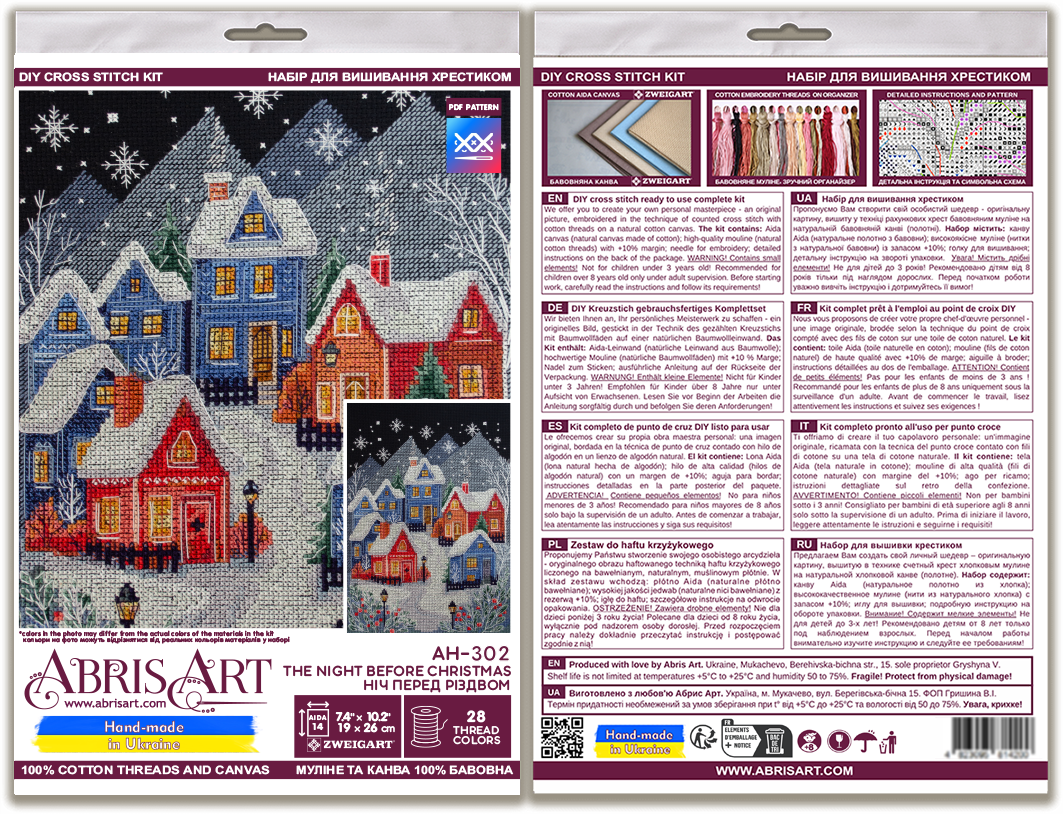 The Night Before Christmas Counted Cross-Stitch Kit by Abris Art AH-302