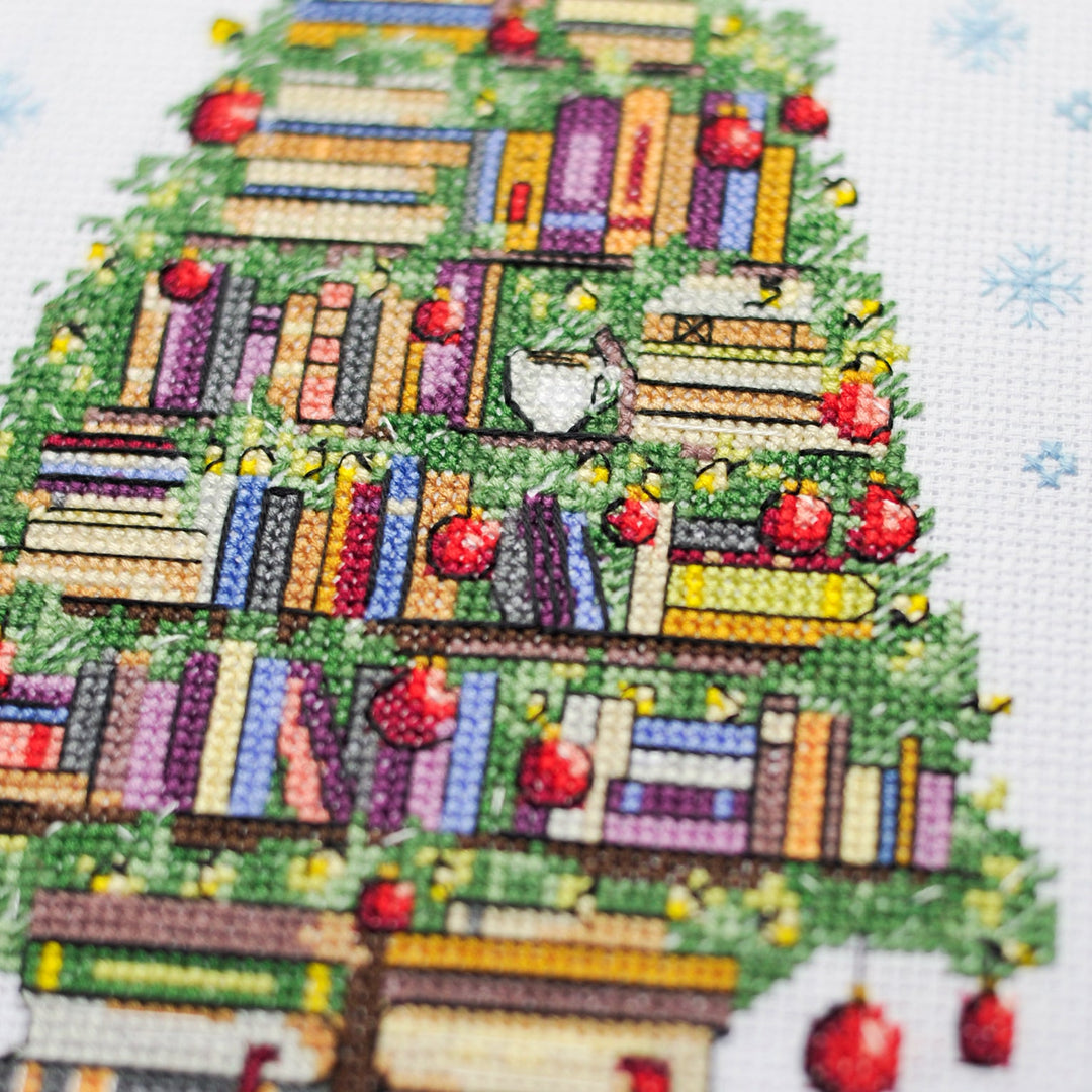 Reader's Christmas Tree Counted Cross-Stitch Kit by Abris Art AH-315