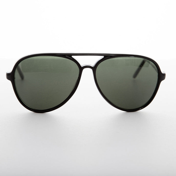 Classic Vintage Aviator Sunglass with Glass Lens - Air Boss