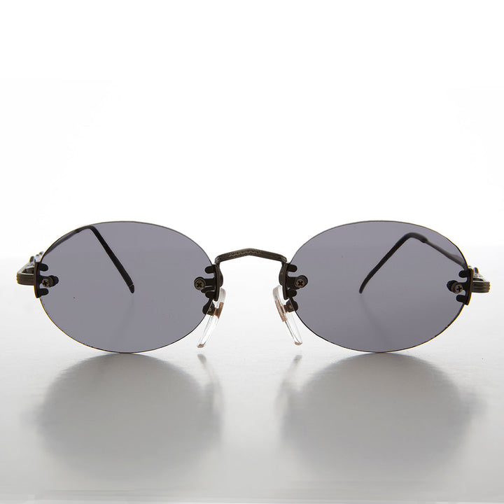 Oval Rimless Minimalistic Vintage Sunglasses - Alpha