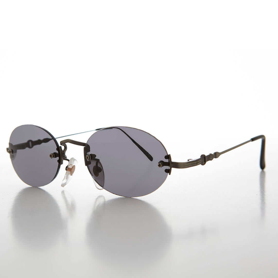 Oval Rimless Minimalistic Vintage Sunglasses - Alpha