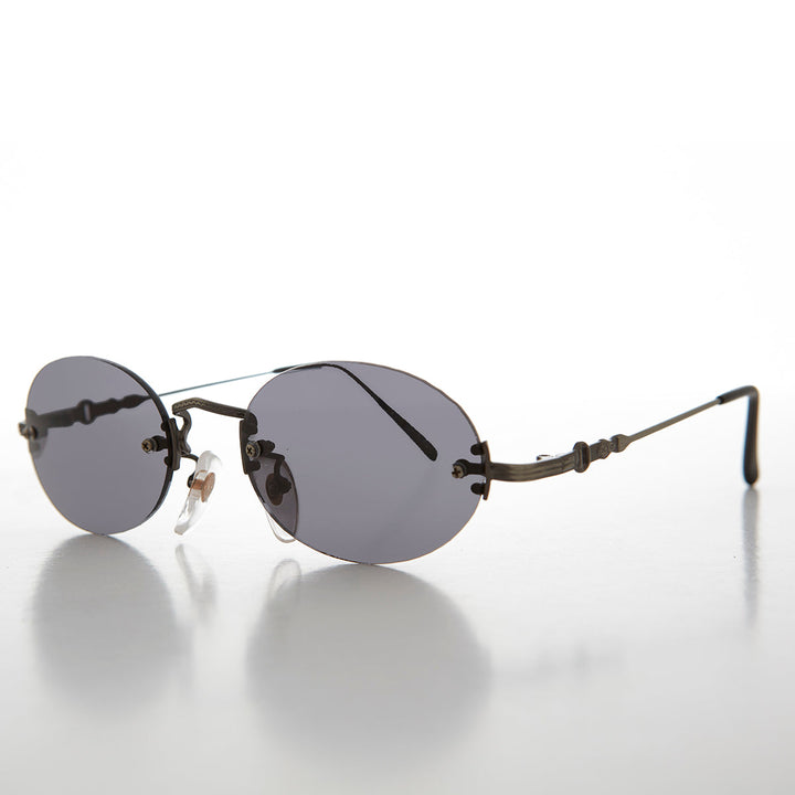 Oval Rimless Minimalistic Vintage Sunglasses - Alpha