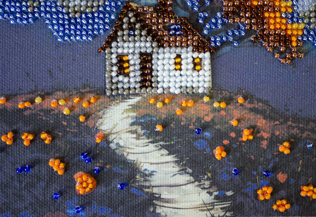 Mini Bead embroidery kit - Cottage Beneath the Clouds AM-263