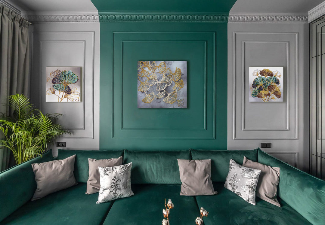 Mid-sized Bead Embroidery kit - Emerald leaves