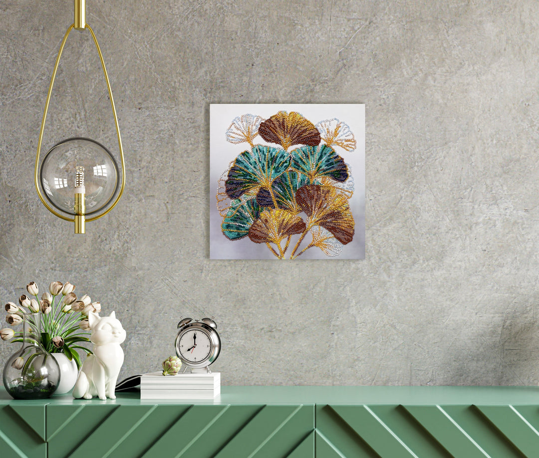 Mid-sized Bead Embroidery kit - Emerald branch