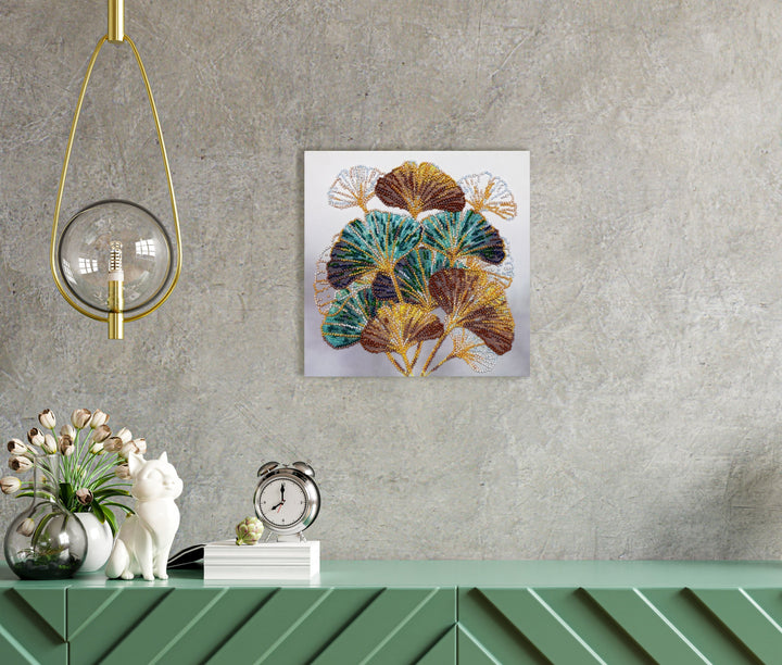 Mid-sized Bead Embroidery kit - Emerald branch